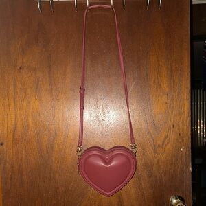 a new day Heart-Shaped Burgundy Crossbody Bag